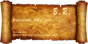 Barchet Réta névjegykártya